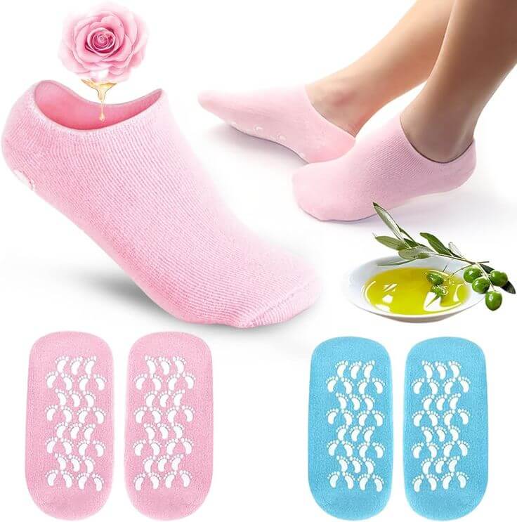 👣💧 Silicone Gel Moisturizing Socks – Soft, Smooth & Hydrated Feet 🌙✨