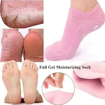 👣💧 Silicone Gel Moisturizing Socks – Soft, Smooth & Hydrated Feet 🌙✨
