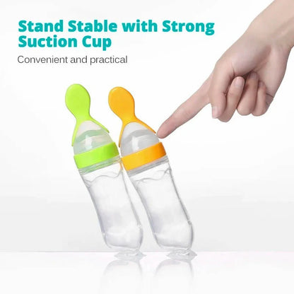 🍼👶 Silicone Baby Spoon & Feeding Bottle – Soft, Safe & Easy Baby Feeding