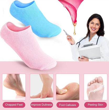 👣💧 Silicone Gel Moisturizing Socks – Soft, Smooth & Hydrated Feet 🌙✨