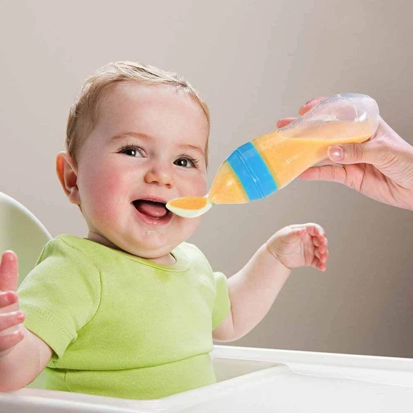 🍼👶 Silicone Baby Spoon & Feeding Bottle – Soft, Safe & Easy Baby Feeding