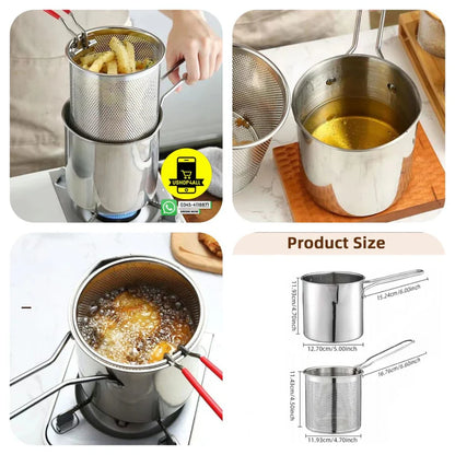 🍟🍗🥟Stainless Steel Deep Frying Pot | Perfect for Crispy Deep Frying