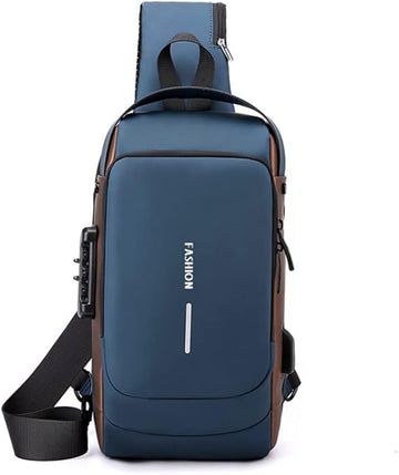Unisex Crossbody Tech Sling Bag with USB Charging Port | Waterproof Anti-Theft Travel & Daily Use Bag