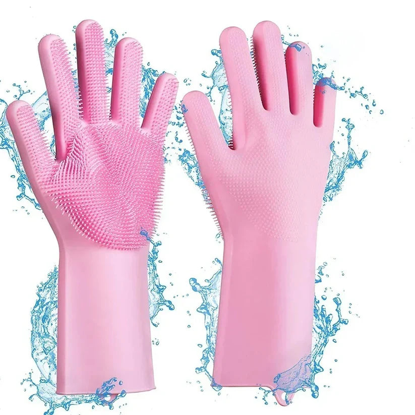 🧤✨ Magic Silicone Dishwashing Gloves – Clean & Scrub Effortlessly 🧼🌟
