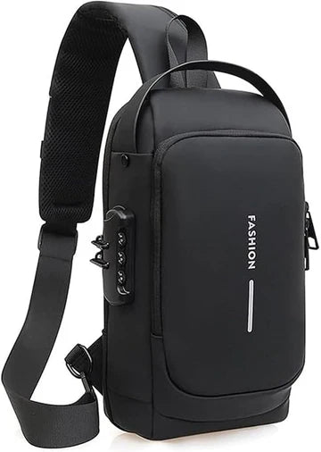 Unisex Crossbody Tech Sling Bag with USB Charging Port | Waterproof Anti-Theft Travel & Daily Use Bag