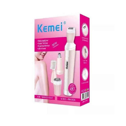 4-in-1 Rechargeable Women Shaver & Trimmer Kit (Nose, Eyebrow & Body Hair Remover)