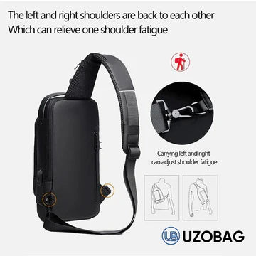 Unisex Crossbody Tech Sling Bag with USB Charging Port | Waterproof Anti-Theft Travel & Daily Use Bag