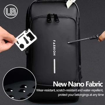 Unisex Crossbody Tech Sling Bag with USB Charging Port | Waterproof Anti-Theft Travel & Daily Use Bag